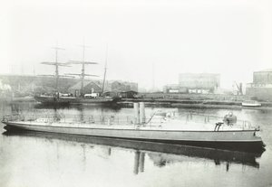 Eines der drei Torpedoboote, die für die portugiesische Regierung gebaut wurden, London, 1881