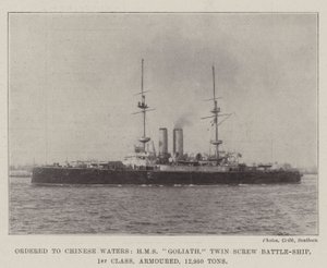 Befehl nach chinesischen Gewässern, HMS Goliath, Doppelschrauben-Schlachtschiff, 1. Klasse, gepanzert, 12.950 Tonnen