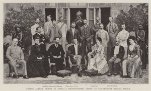 Prinz Albert Victor in Indien, eine fotografische Gruppe im Regierungshaus, Poona