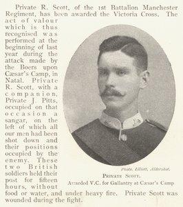 Private Scott, mit dem Victoria-Kreuz für Tapferkeit am Caesars Camp ausgezeichnet