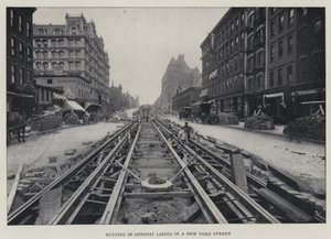 Verlegen von Leitungen in einer Straße in New York