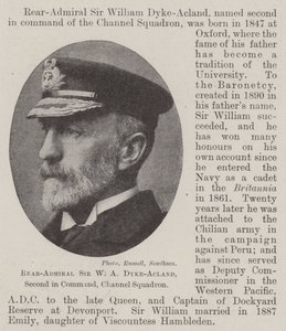 Konteradmiral Sir W A Dyke-Acland, Zweiter im Kommando, Kanalgeschwader von English Photographer