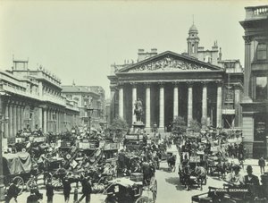 Royal Exchange, Threadneedle Street, City of London, 1890 von English Photographer