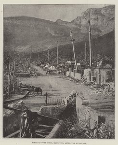 Szene in Port Louis, Mauritius, nach dem Hurrikan von English Photographer