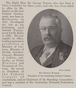 Sir George Turner, Schatzmeister des australischen Bundesministeriums