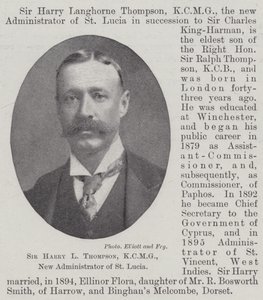 Sir Harry L Thompson, KCMG, neuer Administrator von St. Lucia von English Photographer