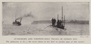 U-Boot- und Torpedoboot-Versuche in der Stokes Bay
