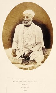 Suroosatee-Brahmane, Hindu, Lahore, aus The People of India, von J. Forbes Watson, veröffentlicht 1868 von English Photographer