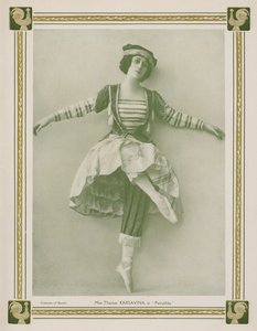 Tamara Karsavina, russische Primaballerina, in einer Ballets Russes Produktion von Igor Strawinskys Ballett Petruschka