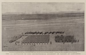 Das 1. Bataillon des Leicestershire-Regiments bei der Parade in Ladysmith