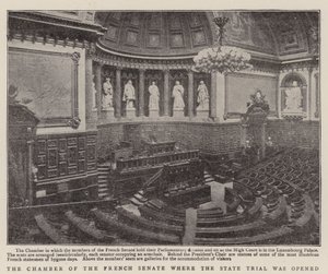 Die Kammer des französischen Senats, in der der Staatsprozess eröffnet wurde von English Photographer