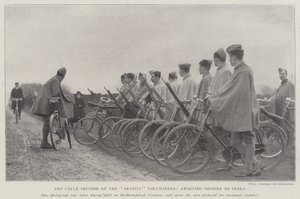 Die Fahrradabteilung der Künstler-Freiwilligen, wartet auf Befehle zum Start von English Photographer