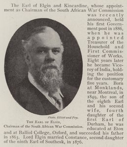 Der Earl of Elgin, Vorsitzender der Südafrikanischen Kriegskommission von English Photographer