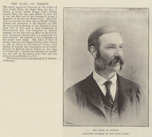 Der Earl of Jersey, Ernannter Gouverneur von New South Wales