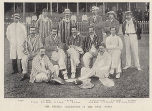 Die englischen Cricketspieler in Westindien, 1895 von English Photographer