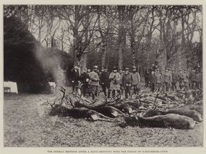 Der deutsche Kaiser nach einem Jagdtag mit dem Prinzen von Schaumburg-Lippe von English Photographer