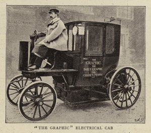 Das elektrische Taxi von The Graphic von English Photographer