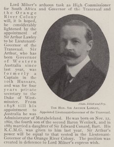 Der ehrenwerte Sir Arthur Lawley, zum Vizegouverneur des Transvaal ernannt