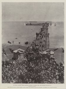 Die Kreuzfahrt des Königs, Ihre Majestäten landen am Ramsey Pier, Isle of Man, am 25. August