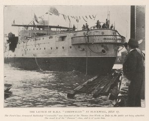 Der Stapellauf der HMS Cornwallis in Blackwall, 17. Juli von English Photographer