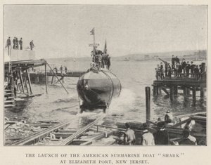 Der Stapellauf des amerikanischen U-Bootes Shark in Elizabeth Port, New Jersey von English Photographer