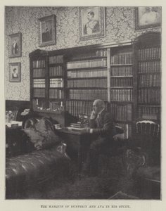 Der Marquis von Dufferin und Ava in seinem Arbeitszimmer von English Photographer