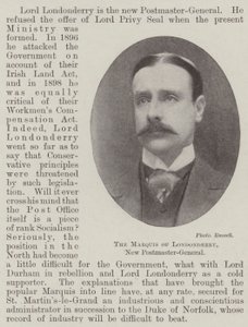 Der Marquis von Londonderry, neuer Postmaster-General