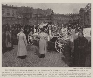 Der ermordete russische Minister, M. Sipiaguines Beerdigung in St. Petersburg, 17. April