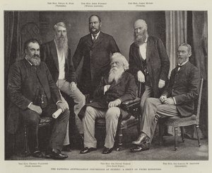 Die National-Australische Konvention in Sydney, eine Gruppe von Premierministern