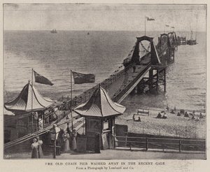Die alte Kettenbrücke, weggespült im letzten Sturm von English Photographer