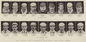 Das Oxford- und Cambridge-Bootsrennen, die rivalisierenden Mannschaften von English Photographer