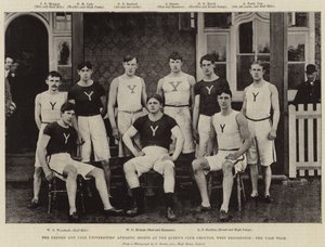 Die Oxford und Yale Universitäten Leichtathletik-Sportveranstaltungen im Queens Club Gelände, West Kensington, das Yale Team von English Photographer