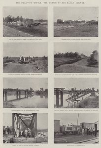 Die philippinischen Unruhen, der Schaden an der Manila-Eisenbahn