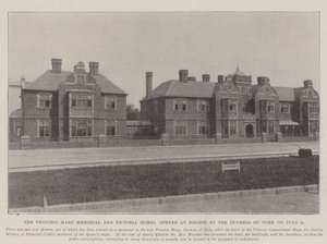Das Princess Mary Memorial und die Victoria Homes, eröffnet in Bognor von der Herzogin von York am 9. Juli von English Photographer