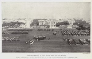 Der Geburtstag der Königin in Kairo, britische Truppen salutieren die Flagge von English Photographer