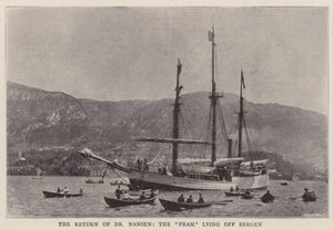 Die Rückkehr von Dr. Nansen, die Fram vor Bergen liegend von English Photographer