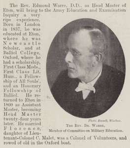 Der Reverend Dr. Warre, Mitglied des Komitees für Militärische Ausbildung von English Photographer
