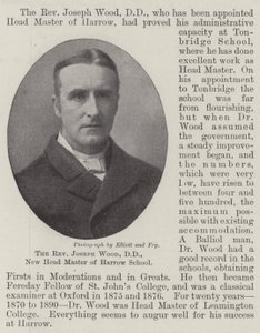 Der Reverend Joseph Wood, DD, neuer Schulleiter der Harrow School