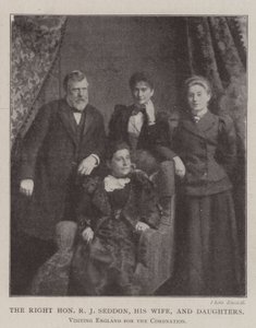Der ehrenwerte R. J. Seddon, seine Frau und Töchter, besuchen England zur Krönung von English Photographer