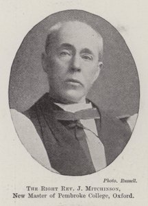 Der rechte ehrwürdige J Mitchinson, neuer Master des Pembroke College, Oxford