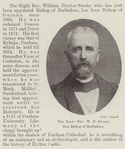 Der rechte Reverend W P Swaby, neuer Bischof von Barbados von English Photographer
