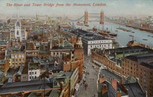 Der Fluss und die Tower Bridge vom Monument, London von English Photographer