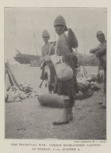 Der Transvaal-Krieg, Gordon Highlanders landen in Durban, 7 Uhr morgens, 9. Oktober