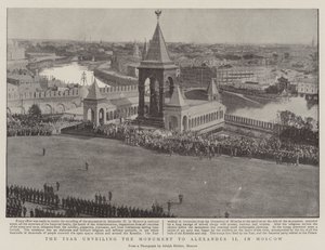 Der Zar enthüllt das Denkmal für Alexander II. in Moskau