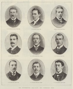 Das Universitäts-Bootsrennen, die Cambridge-Crew von English Photographer