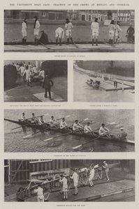 Das Universitäts-Bootsrennen, Training der Mannschaften in Henley und Cookham