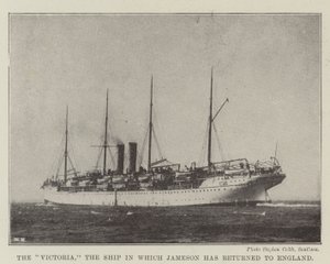 Die Victoria, das Schiff, mit dem Jameson nach England zurückgekehrt ist