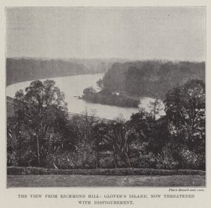 Die Aussicht vom Richmond Hill, Glovers Island, jetzt von Verunstaltung bedroht