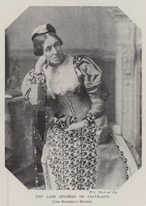 Die verstorbene Herzogin von Cleveland, Mutter von Lord Rosebery