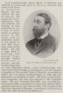 Der verstorbene Earl von Londesborough von English Photographer